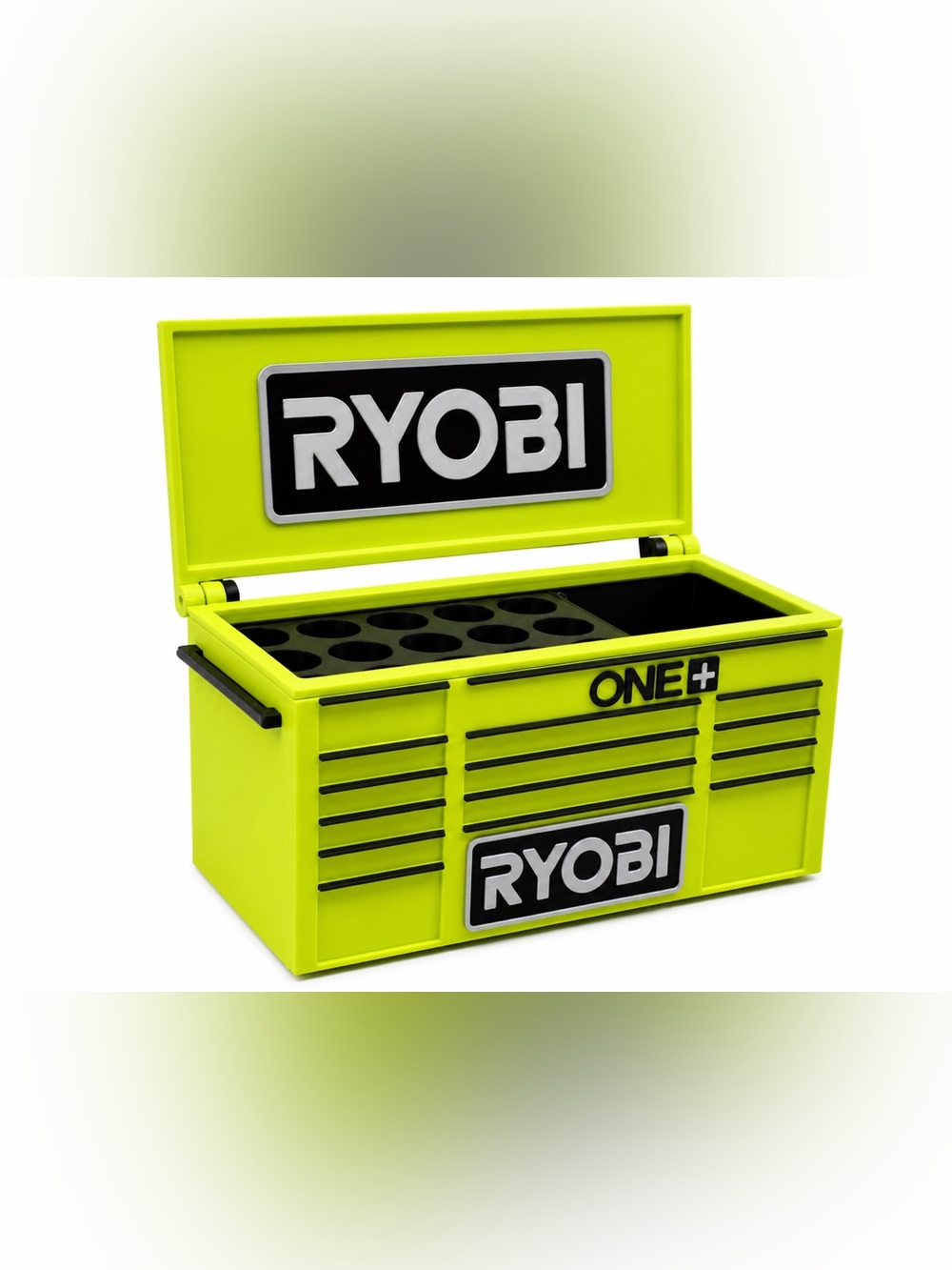 Ryobi Mini Toolbox Pen And Trinket Holder Desk Top Organizer